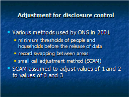 Adjustment for disclosure control