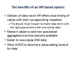 The benefits of an API based system